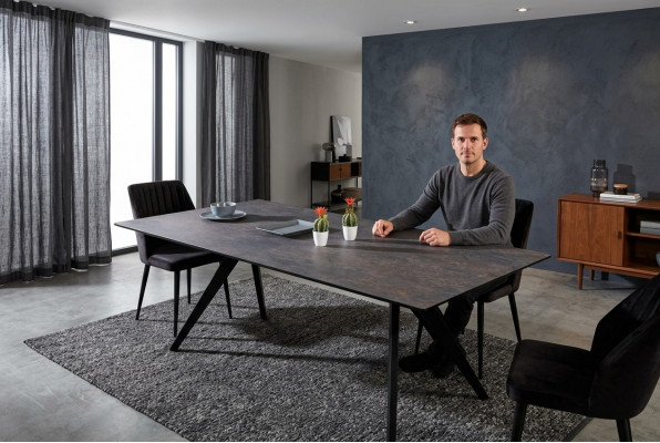 Uittrekbare eettafel Eettafel Keukentafel Hout Zwart Tafel
