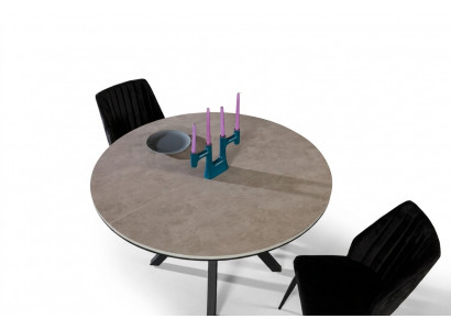 Uitbreidbare ronde eettafel Grijze houten eettafel Keukentafel Tafels