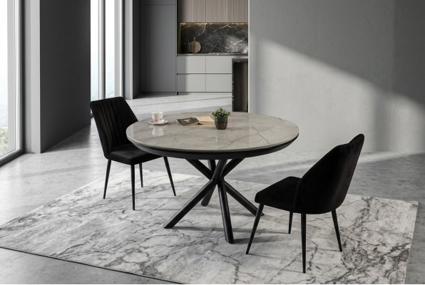 Eettafel Uitschuifbare eettafel Rond Keukentafel Hout Grijs Nieuw