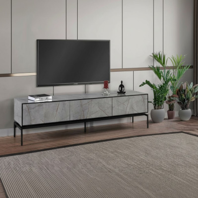 Dressoir RTV Lowboard Moderne TV-standaard Woonkamer Grijs Houten Tafel
