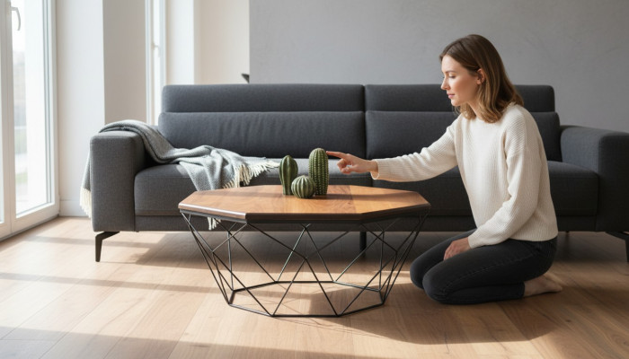 Salontafel Koffietafel Bijzettafel Bruin Woonkamer Ontwerp Tafel Hout