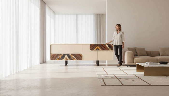 Dressoir Sideboard Ladenkast Beige Hout Modern Meubel Kast Design