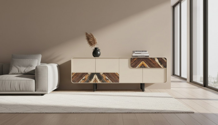 Dressoir Sideboard Ladenkast Beige Hout Modern Meubel Kast Design