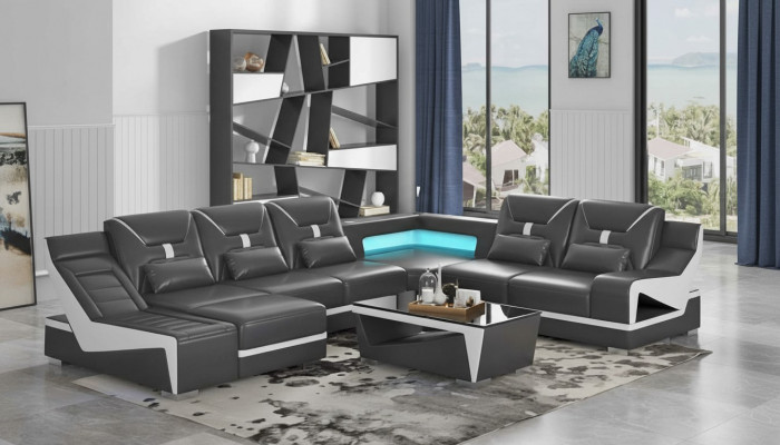 Woongebied Bank U Vorm Hoekbank Designbank Zwart Hoekbank