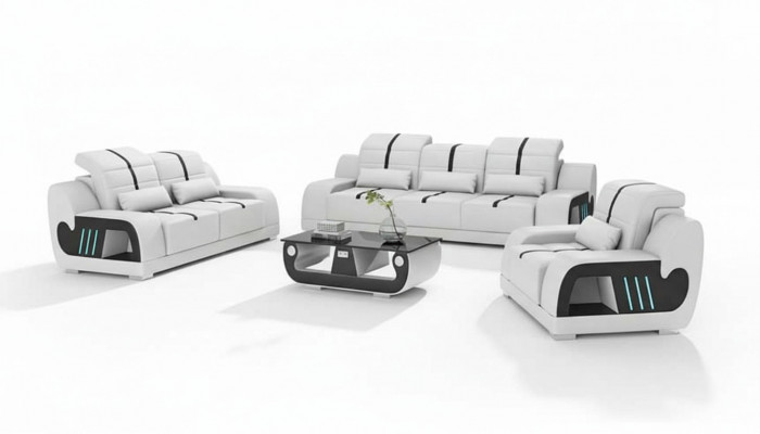 Bankstel Luxe Bankstel Complete Wit Kunstleren Bank 321