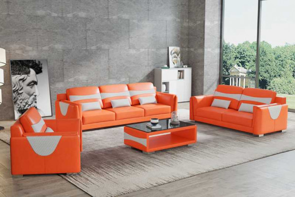 Sofagroep Luxe Complete bankstel Grijs Kunstleer Bankstel 321
