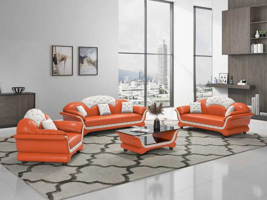 Sofaset Bankstel Leren bank Bank Complete 3-delige Bankstellen Zwart
