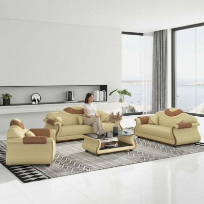 Compleet bankstel bankstel 3-dlg Sofas leren bankstel bankstel bruin
