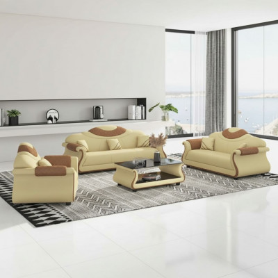 Compleet bankstel bankstel 3-dlg Sofas leren bankstel bankstel bruin