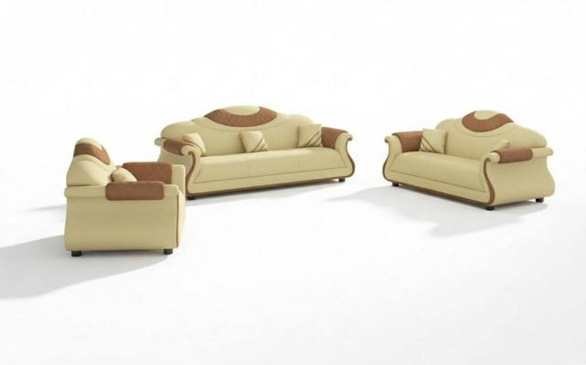 Compleet bankstel bankstel 3-dlg Sofas leren bankstel bankstel bruin