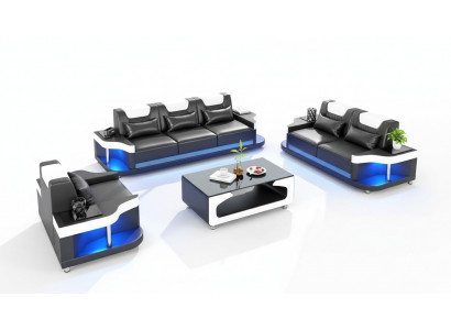 Bankstel Bankstel Leren banken Bank Compleet 3-delig Zwart Set