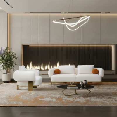 Sofaset Compleet bankstel Wit Zitsbank Stoffenbank