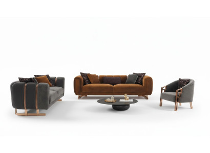 Zitbank Complete bankstel Bankstel Grijs Stoel Stoffen bankstel bank