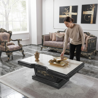 Salontafel woonkamertafel bijzettafel consoles grijs houten tafel