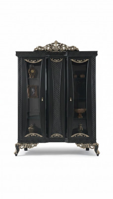 Vitrine kast Vitrinekast Kasten Woonkamer Glas Grijs Hout Nieuw