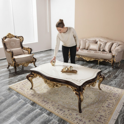 Salontafel Bijzettafel Console Beige Houten Tafel