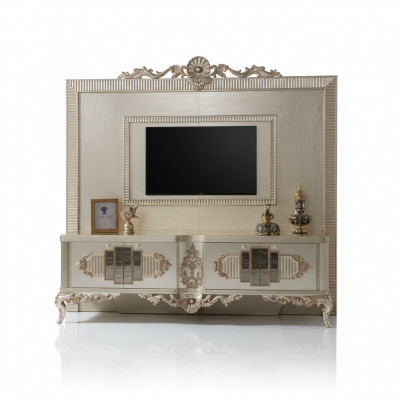 Lowboard TV-standaard Sideboard RTV Hout Goud Woonkamer Tafel Luxe