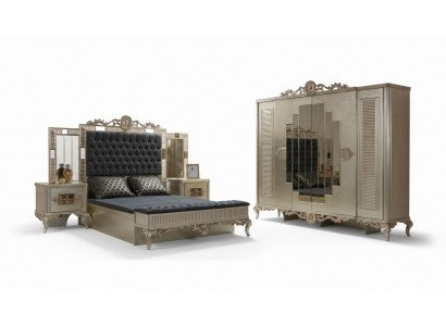 Tweepersoonsbed Chesterfield Luxe Slaapkamerset Bed 5-dlg Goud bedden