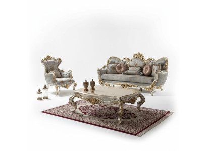 Polstersofa set bankstel bankstel driepersoons fauteuil stof bank blauw bankstellen