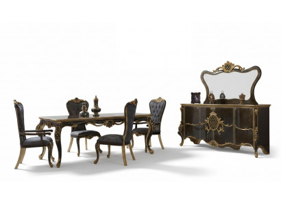 Eetkamer Luxe eetgroep dressoir eettafel stoelen hout 10-delig bruin