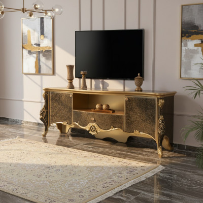 Sideboard Lowboard TV-standaard RTV hout bruin woonkamer tafel luxe