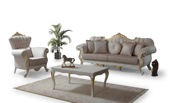 Garnituur Bank Bank Chesterfield Bankstel Stoffen Bank Beige Bankstellen