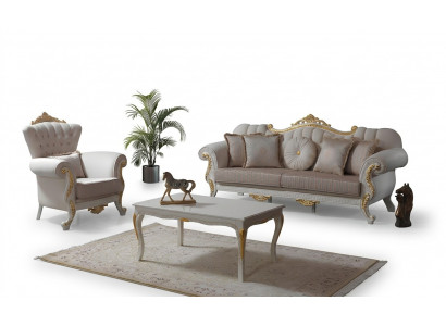Garnituur Bank Bank Chesterfield Bankstel Stoffen Bank Beige Bankstellen
