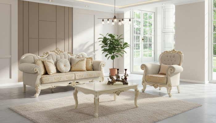 Bank Bankstel Bank Bankstel Stoffenbank Beige Chesterfield Set Banken