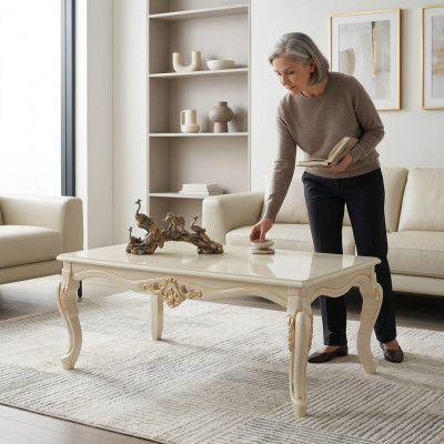 Salontafel Woonkamertafel Bijzettafel Consoles Beige Houten Tafel