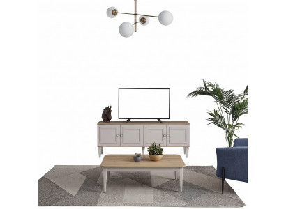 TV-standaard kast RTV Lowboard Woonkamer Grijs Hout Sideboard Modern