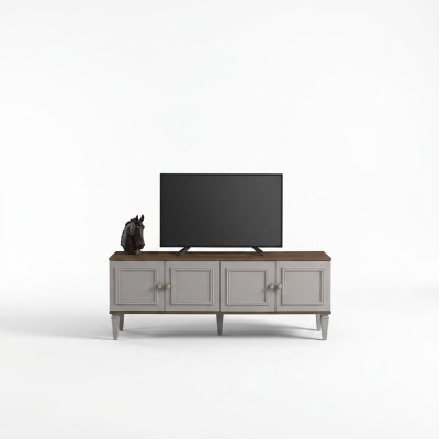 Set woonkamer tv-standaard salontafel hout grijs RTV lowboard set