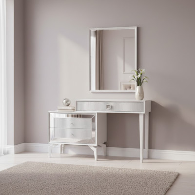 Console tafel kaptafel dressoir spiegel set 2-delig wit