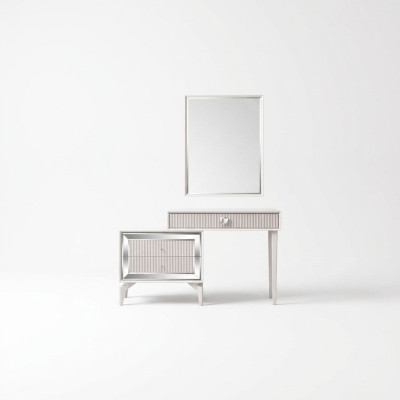 Console tafel kaptafel dressoir spiegel set 2-delig wit