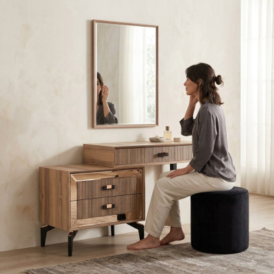 Luxe kaptafel make-uptafel console tafel dressoir set 2-delig goud
