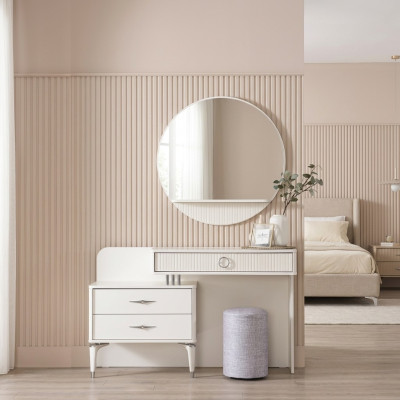 Modern console make-up table dressing table set 3-piece white