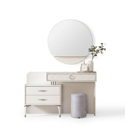 Modern console make-up table dressing table set 3-piece white