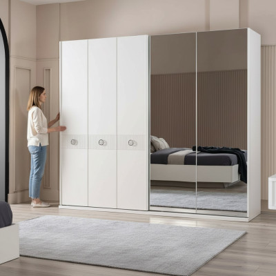Kledingkast Kasten Wit Slaapkamer Spiegel Kledingkasten Hout