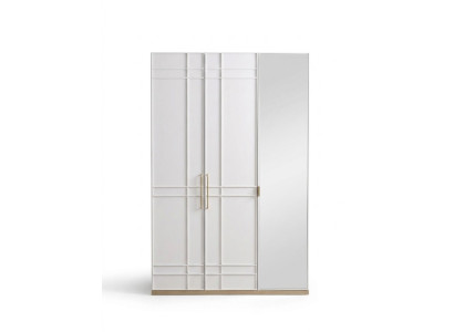 Kledingkast Kasten Houten kast Hout Wit Spiegel Kinderkamer