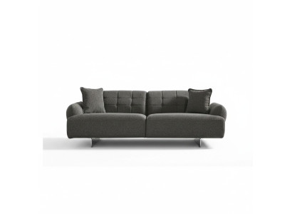 Driedelige bank 3-zits gestoffeerde bank Grijs stof polyester Bank Modern Nieuw
