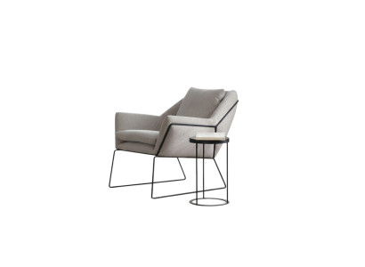 Fauteuil eenzitter stof oorfauteuil zits polyester grijs woonkamer