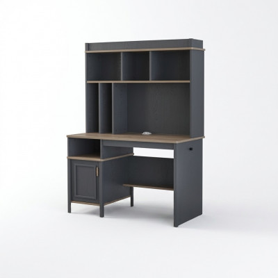 Schrijftafel Boekenplanken Bureautafel Computertafel Hout Grijs Kinderkamer