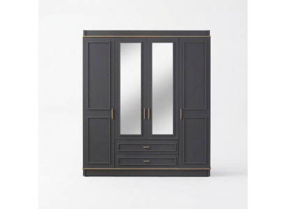 Kledingkast kinderkast kast hout spiegel grijs houten kast