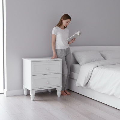 Nachtkastjes Nachtkastjes Hout Slaapkamer Modern Wit Meisje