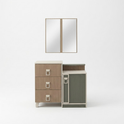 Slaapkamer commode set met spiegel van bruin hout console tafel