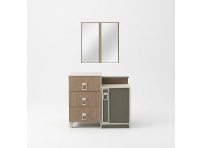 Slaapkamer commode set met spiegel van bruin hout console tafel