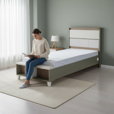 Bedframe kinderbed bed kinderkamer bedframes grijs houten bedden