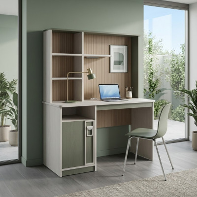 Schrijftafel Planken Computertafel Hout Grijs Kinderkamer Tafel Kinderen