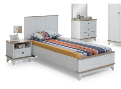 Garnituur kinderkamer Wit kinderbed Nachtkastje Bed set 2-delig Hout