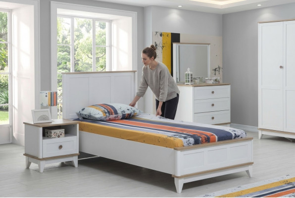 Kinderbed Bedframe Bed Kinderkamer Kindermeubels Wit Hout