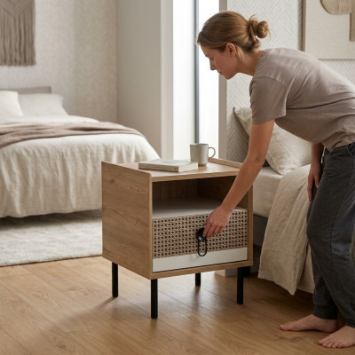 Nachtkastje Nachtkastjes Console Hout Kinderkamer Modern Bruin Tafel